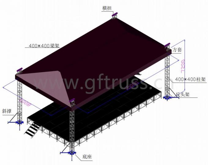 Estructura del soporte del braguero de la iluminación del metro del aluminio el 15x8m