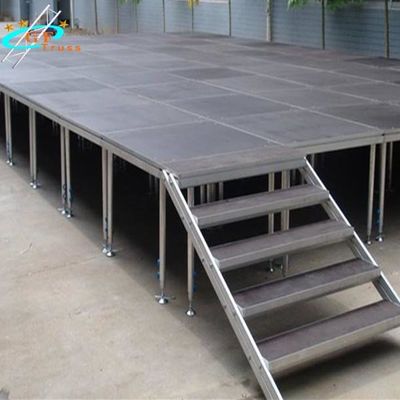 Monte rápidamente la etapa de aluminio simple ajustable durable del acontecimiento de la plataforma de la etapa de 4 piernas