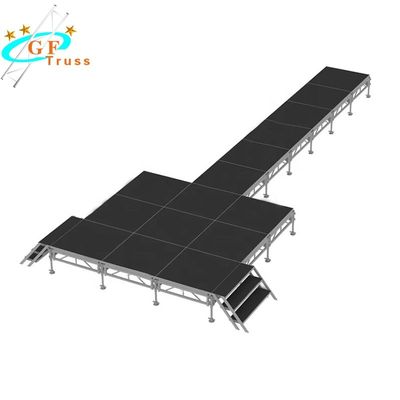 plataforma de aluminio antideslizante ajustable de la etapa del 1.0m portátil