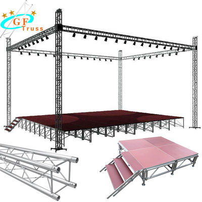 Plataforma de madera de la etapa de la etapa de la pierna de aluminio al aire libre de aluminio movible del braguero