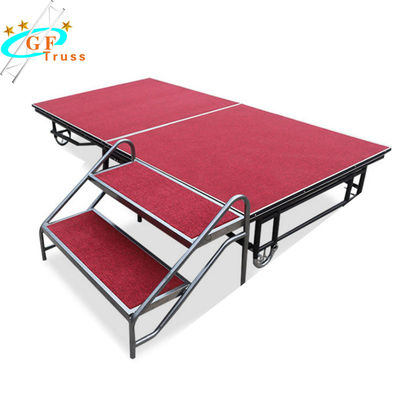 Plataforma de madera de la etapa de la etapa de la pierna de aluminio al aire libre de aluminio movible del braguero
