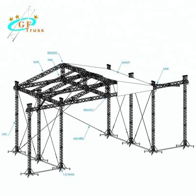 braguero de aluminio triangular de la etapa del grueso de 2.0m m del braguero del cuadrado de aluminio de la estructura