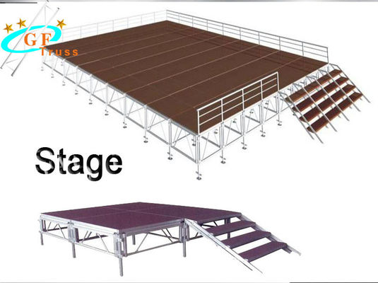 altura ajustable de aluminio el 1.2M Plywood Portable Stage de la celebración