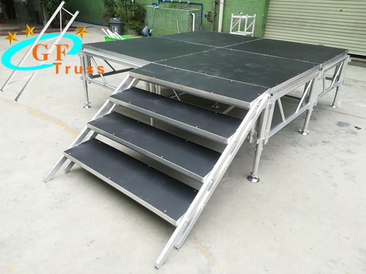 altura ajustable de aluminio el 1.2M Plywood Portable Stage de la celebración