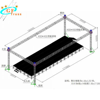 sistema de aluminio plano del braguero del tejado de 520*760m m para la boda