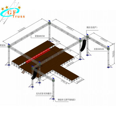 sistema de aluminio plano del braguero del tejado de 520*760m m para la boda