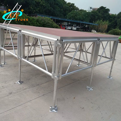 cubierta de aluminio de la etapa de la plataforma de la madera contrachapada con la pierna ajustable para el concierto, acontecimiento