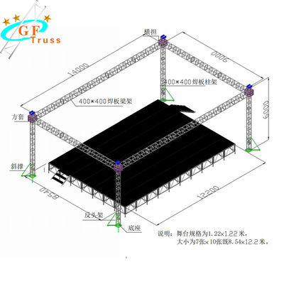 forma cuadrada de la escalera del triángulo de la espita de la exposición del braguero de aluminio del perno