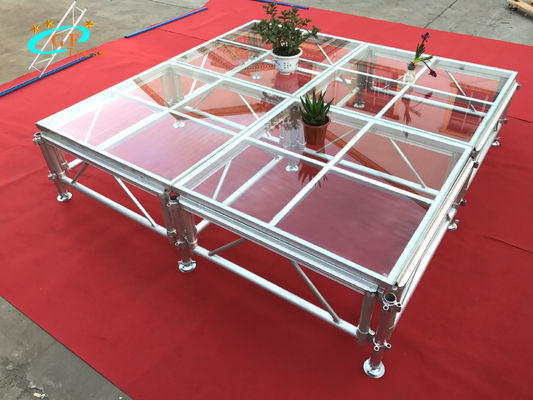 Plataforma de cristal ajustable de encargo de la etapa de la altura los 2m para la boda