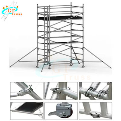 Altura de aluminio de la plataforma de la torre de andamio del OEM los 6m con los soportes